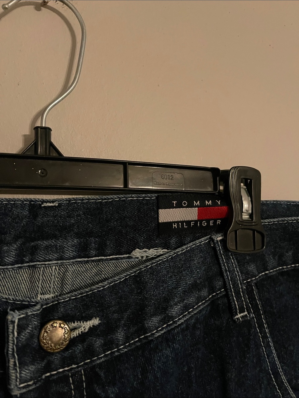 Vintage Y2K Tommy Hilfiger Baggy Wide Leg Carpenter Jeans Logo - Men’s 40x33 - Picture 4 of 4